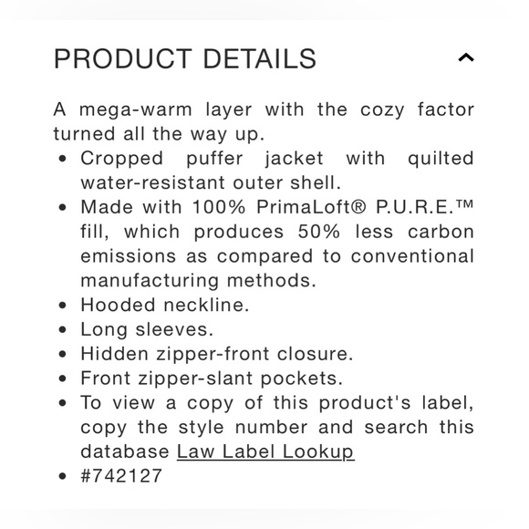 Brand New with Tag . The Gap black Big Cropped Puffer Jacket XXL - Picture 8 of 10